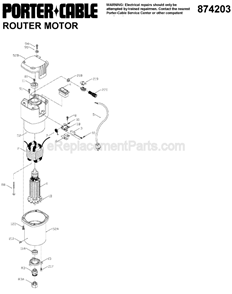Part Location Diagram of 874346 Porter Cable Lower Housing